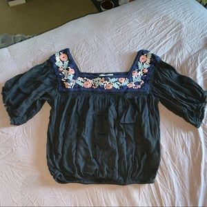 American Eagle embroidered crop top